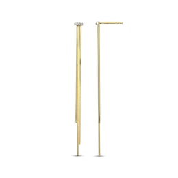 Diamond Accent Three-String Dangle Earrings in Sterling Silver with 18K Gold Plate