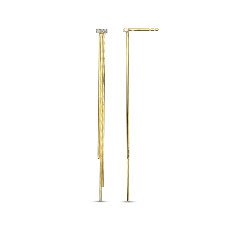 Main Image 1 of Diamond Accent Three-String Dangle Earrings in Sterling Silver with 18K Gold Plate