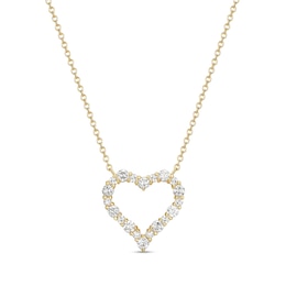 1/2 CT. T.W. Lab-Grown Diamond Open Heart Necklace in Sterling Silver with 18K Gold Plate (F/VS2)