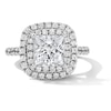 Thumbnail Image 1 of 3 CT. T.W. Princess-Cut Certified Lab-Grown Diamond Double Cushion Frame Engagement Ring in 14K White Gold (F/VS2)