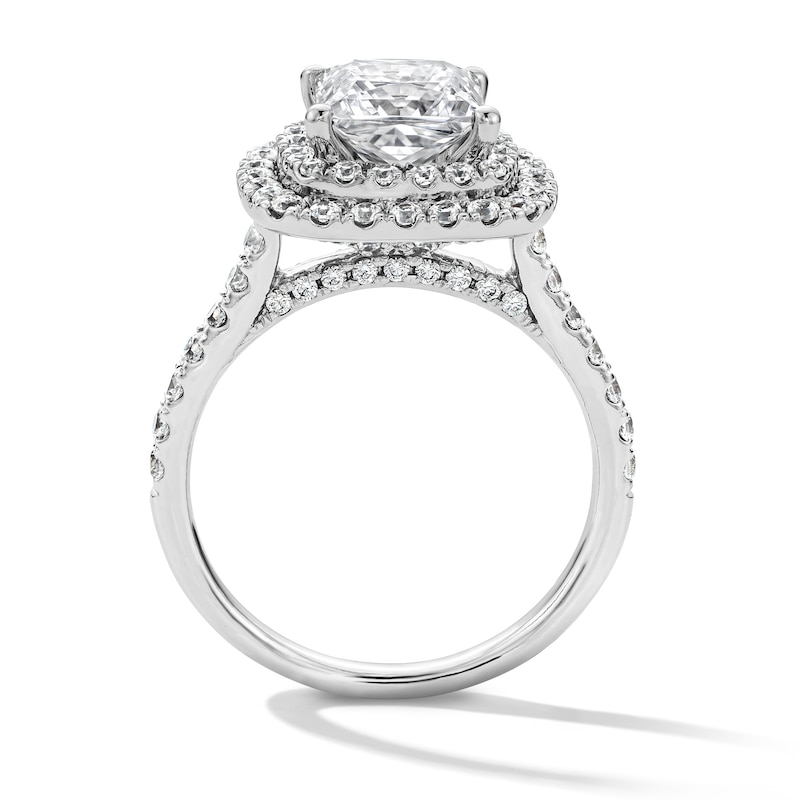 Main Image 2 of 3 CT. T.W. Princess-Cut Certified Lab-Grown Diamond Double Cushion Frame Engagement Ring in 14K White Gold (F/VS2)