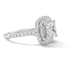 Thumbnail Image 3 of 3 CT. T.W. Princess-Cut Certified Lab-Grown Diamond Double Cushion Frame Engagement Ring in 14K White Gold (F/VS2)