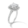 Thumbnail Image 4 of 3 CT. T.W. Princess-Cut Certified Lab-Grown Diamond Double Cushion Frame Engagement Ring in 14K White Gold (F/VS2)