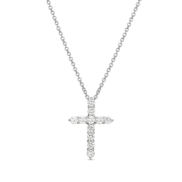 1/2 CT. T.W. Lab-Grown Diamond Cross Necklace in Sterling Silver (F/VS2)