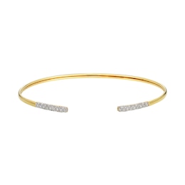 1/10 CT. T.W. Diamond Bangle Bracelet in Sterling Silver with 18K Gold Plate