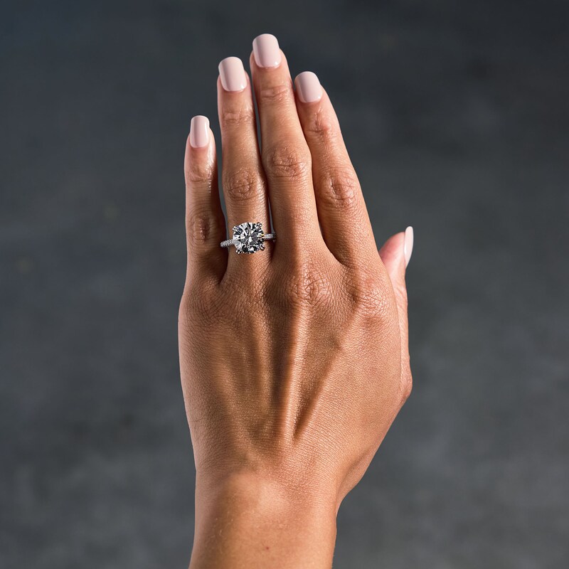 Main Image 2 of 6.69 CT.T.W. Certified Lab-Grown Diamond Engagement Ring in 14K White Gold (F/VS2)