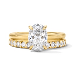 2 CT. T.W. Oval Certified Lab-Grown Diamond Bridal Set in 14K Yellow Gold (F/VS2)