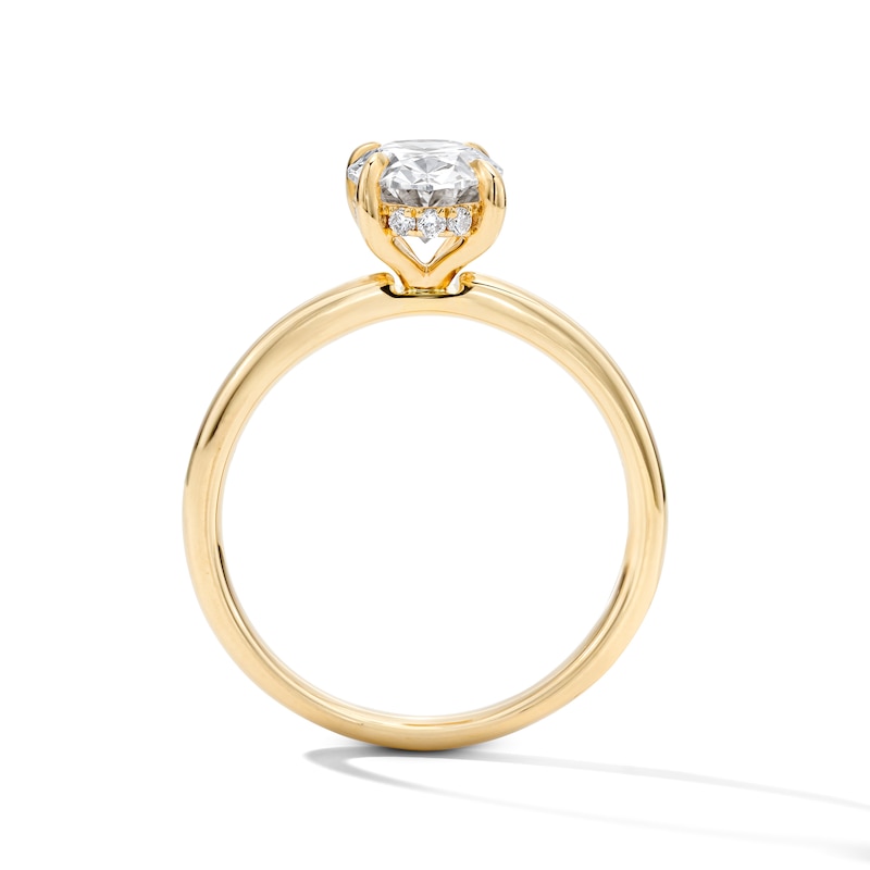 Main Image 3 of 2 CT. T.W. Oval Certified Lab-Grown Diamond Bridal Set in 14K Yellow Gold (F/VS2)
