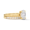 Thumbnail Image 4 of 2 CT. T.W. Oval Certified Lab-Grown Diamond Bridal Set in 14K Yellow Gold (F/VS2)