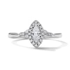 Thumbnail Image 1 of 3/8 CT. T.W. Marquise-Cut Certified Lab-Grown Diamond Frame Promise Ring in 10K White Gold (F/SI2)