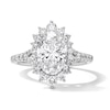 Thumbnail Image 1 of 2-5/8 CT. T.W. Oval Certified Lab-Grown Diamond Starburst Frame Engagement Ring in 14K White Gold (F/VS2)