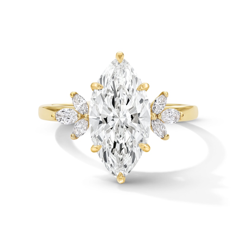 Main Image 1 of 3-1/3 CT. T.W. Marquise-Cut Certified Lab-Grown Diamond Engagement Ring in 14K Gold (F/VS2)