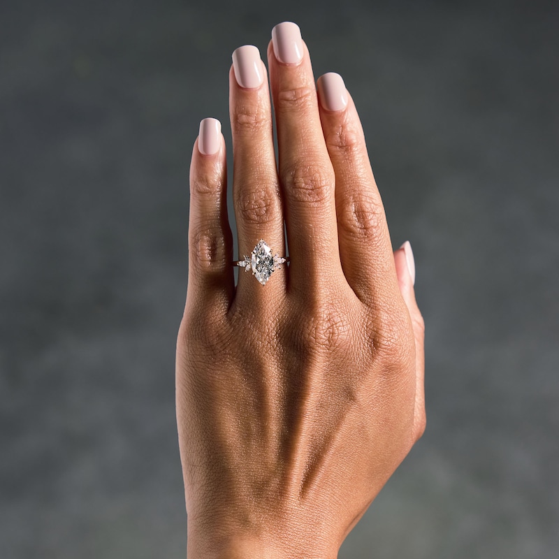 Main Image 2 of 3-1/3 CT. T.W. Marquise-Cut Certified Lab-Grown Diamond Engagement Ring in 14K Gold (F/VS2)