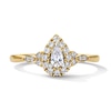 Thumbnail Image 1 of 3/8 CT. T.W. Pear-Shaped Certified Lab-Grown Diamond Frame Promise Ring in 10K Gold (F/SI2)