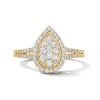 Thumbnail Image 1 of 1/2 CT. T.W. Multi-Diamond Pear-Shaped Frame Split Shank Engagement Ring in 10K Gold
