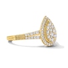 Thumbnail Image 4 of 1/2 CT. T.W. Multi-Diamond Pear-Shaped Frame Split Shank Engagement Ring in 10K Gold