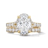 Thumbnail Image 1 of 4-1/2 CT. T.W. Oval Certified Lab-Grown Diamond Frame Bridal Set in 14K Gold (F/VS2)