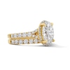 Thumbnail Image 4 of 4-1/2 CT. T.W. Oval Certified Lab-Grown Diamond Frame Bridal Set in 14K Gold (F/VS2)