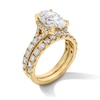 Thumbnail Image 5 of 4-1/2 CT. T.W. Oval Certified Lab-Grown Diamond Frame Bridal Set in 14K Gold (F/VS2)