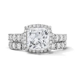 4-1/2 CT. T.W. Princess-Cut Certified Lab-Grown Diamond Frame Bridal Set in 14K White Gold (F/VS2)