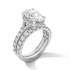 Thumbnail Image 5 of 4-1/2 CT. T.W. Oval Certified Lab-Grown Diamond Frame Bridal Set in 14K White Gold (F/VS2)