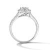 Thumbnail Image 3 of 1/2 CT. T.W. Pear-Shaped Multi-Diamond Frame Split Shank Engagement Ring in 10K White Gold