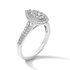 Thumbnail Image 5 of 1/2 CT. T.W. Pear-Shaped Multi-Diamond Frame Split Shank Engagement Ring in 10K White Gold