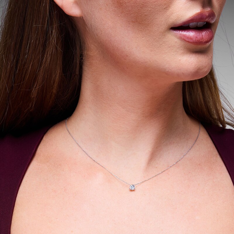 Main Image 2 of 1/2 CT. T.W. Certified Lab-Grown Diamond Solitaire Pendant in 14K White Gold (F/VS2)