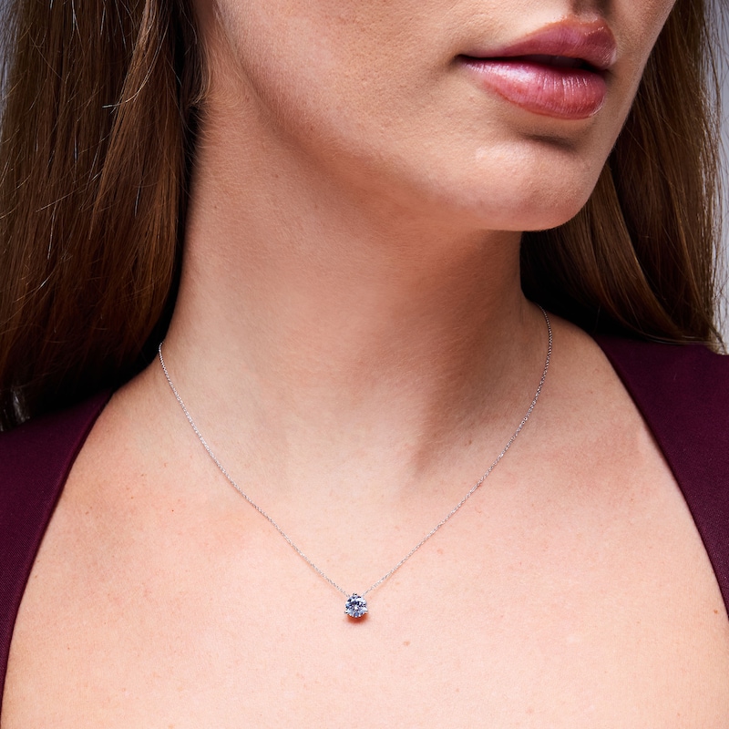 Main Image 2 of 1 CT. T.W. Certified Lab-Grown Diamond Solitaire Pendant in 14K White Gold (F/VS2)