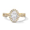 Thumbnail Image 1 of 1-3/8 CT. T.W. Certified Oval Lab-Grown Diamond Frame Bridal Set in 14K Yellow Gold (F/VS2)