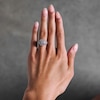 Thumbnail Image 2 of 3/4 CT. T.W. Princess-Cut Multi-Diamond Double Cushion Frame Multi-Row Engagement Ring in 10K White Gold