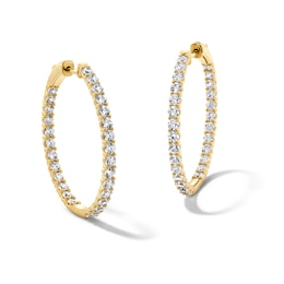2 CT. T.W. Lab-Grown Diamond Inside-Out Hoop Earrings in 10K Gold (F/VS2)