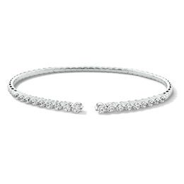 1 CT. T.W. Lab-Grown Diamond Graduated Open Flex Bangle in Sterling Silver (F/VS2)