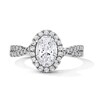 Thumbnail Image 1 of 1-3/8 CT. T.W. Oval-Cut Certified Lab-Grown Diamond Halo Ring in 14K White Gold (F/VS2)