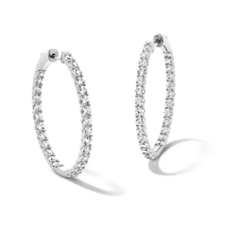 2 CT. T.W. Lab-Grown Diamond Inside-Out Hoop Earrings in 10K White Gold (F/VS2)
