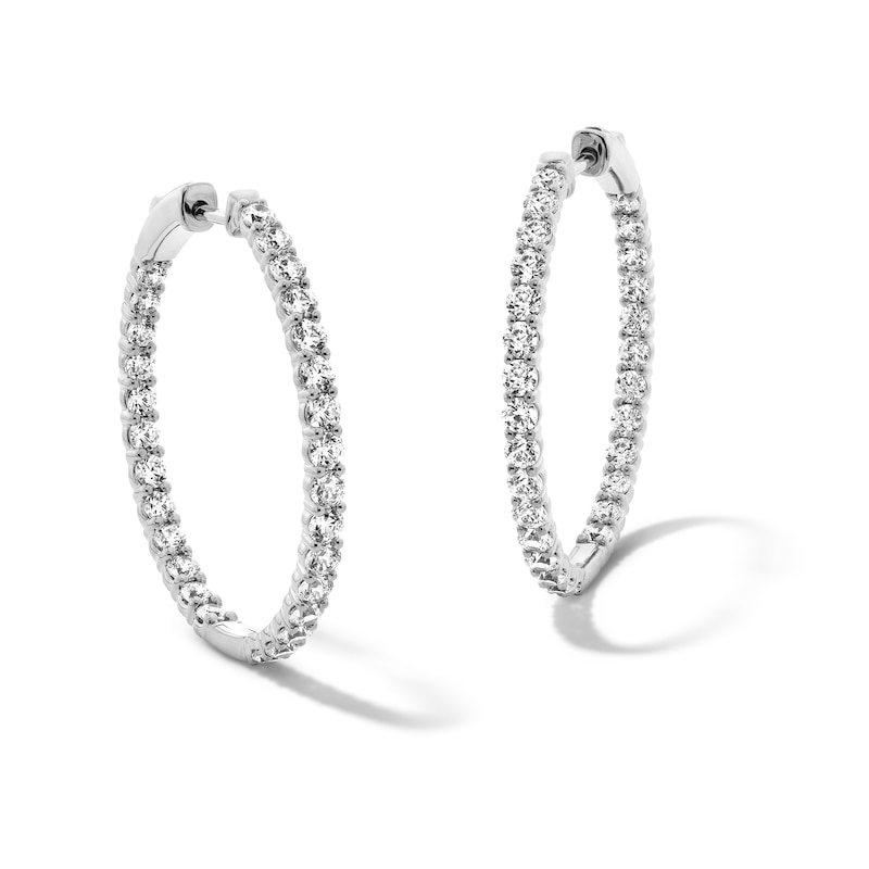 Main Image 1 of 2 CT. T.W. Lab-Grown Diamond Inside-Out Hoop Earrings in 10K White Gold (F/VS2)