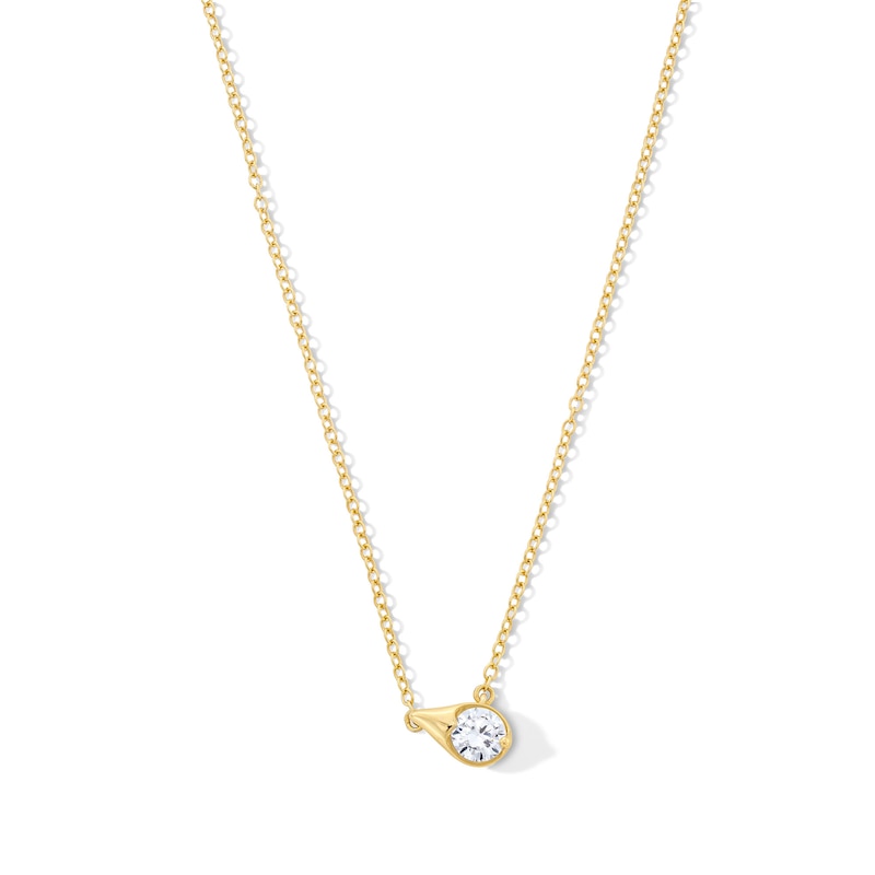 Main Image 1 of 1/3 CT. T.W. Certified Lab-Grown Diamond Solitaire Teardrop Necklace in 10K Gold (F/VS2)