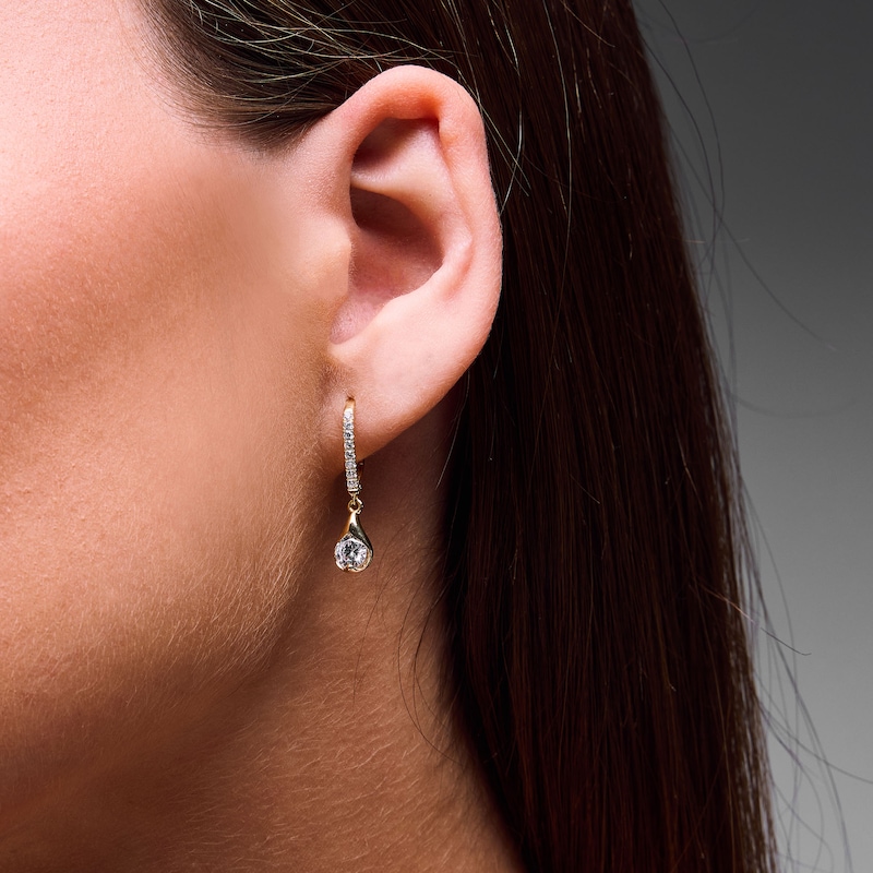 Main Image 2 of 1 CT. T.W. Certified Lab-Grown Diamond Teardrop Earrings in 10K Gold (F/VS2)