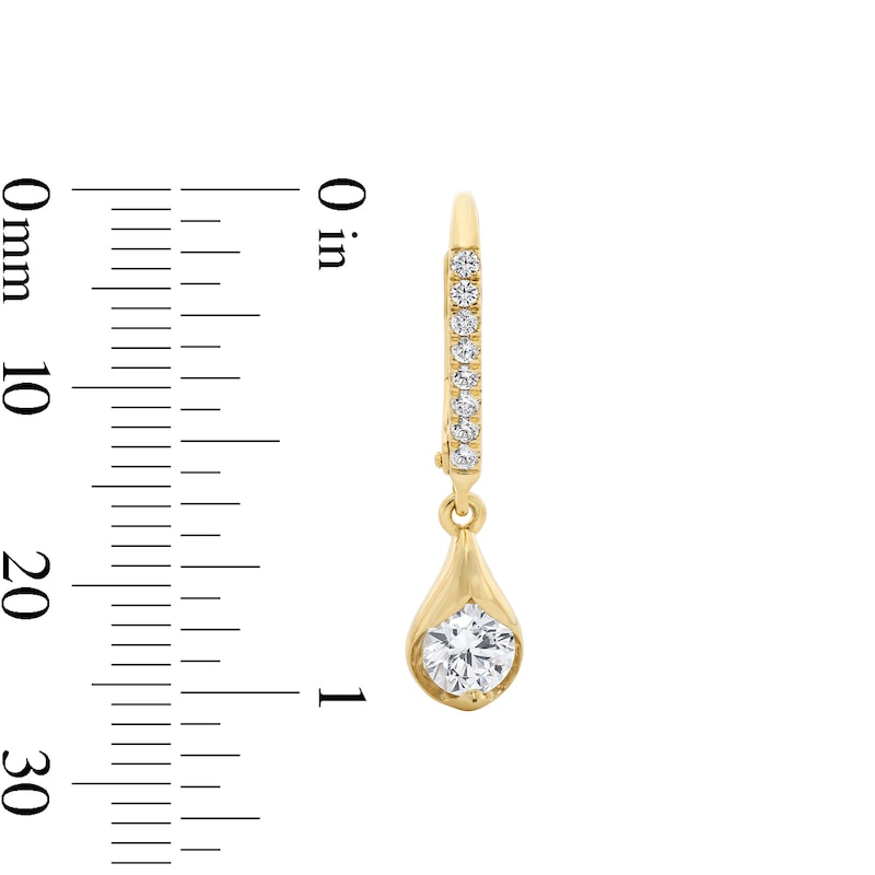 Main Image 3 of 1 CT. T.W. Certified Lab-Grown Diamond Teardrop Earrings in 10K Gold (F/VS2)