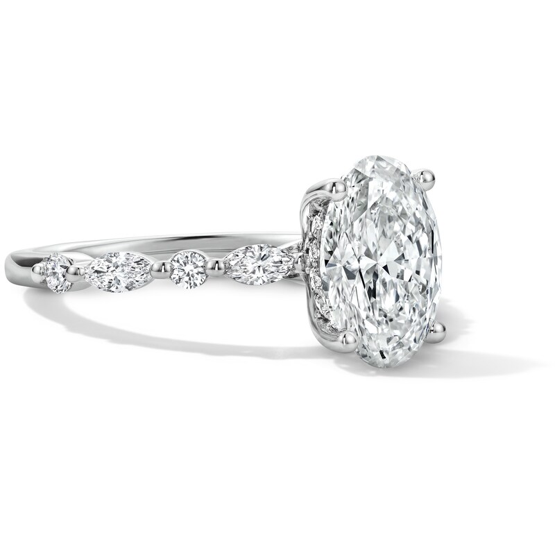 Main Image 4 of 2-3/8 CT. T.W. Oval Certified Lab-Grown Diamond Engagement Ring in 14K White Gold (F/VS2)