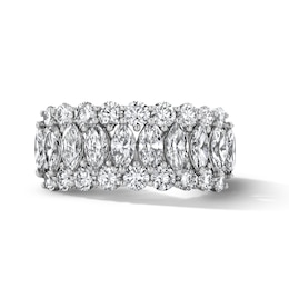3 CT. T.W. Marquise-Cut Lab-Grown Diamond Multi-Row Anniversary Band in 10K White Gold (F/VS2)