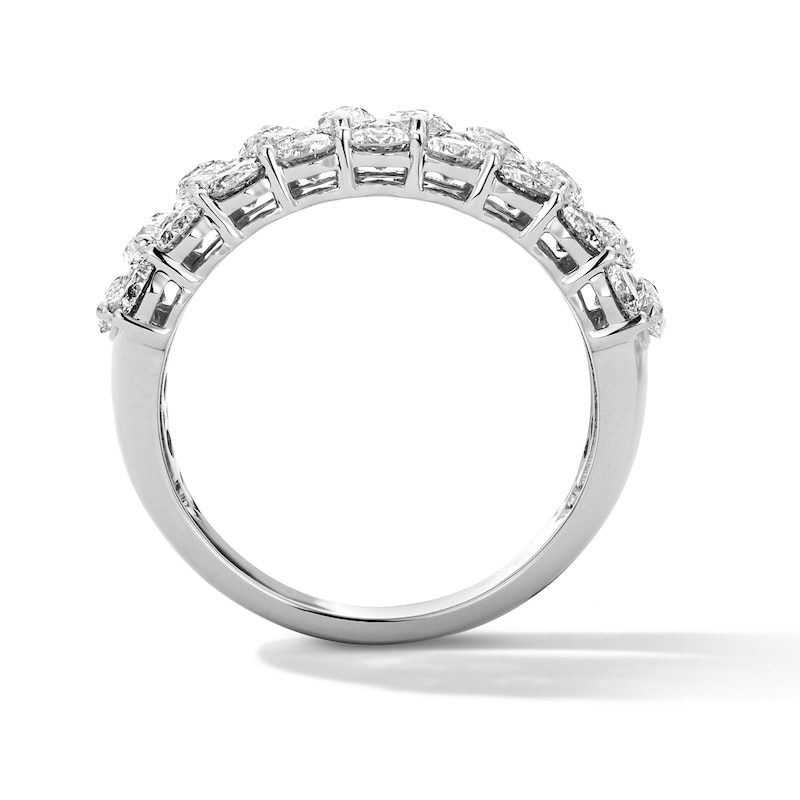 Main Image 3 of 3 CT. T.W. Marquise-Cut Lab-Grown Diamond Multi-Row Anniversary Band in 10K White Gold (F/VS2)
