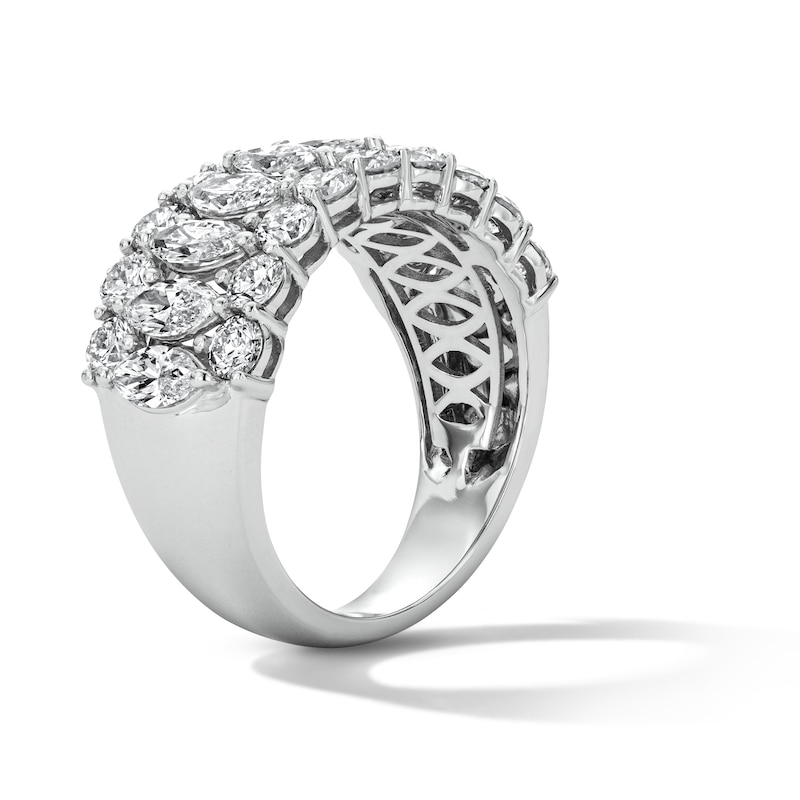 Main Image 4 of 3 CT. T.W. Marquise-Cut Lab-Grown Diamond Multi-Row Anniversary Band in 10K White Gold (F/VS2)