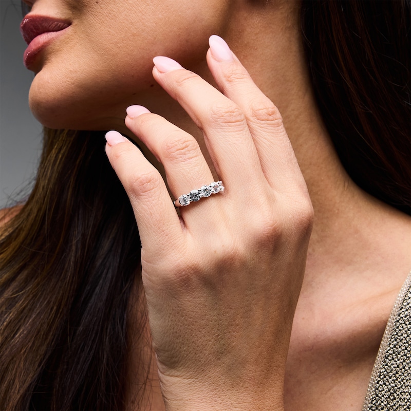 Main Image 2 of 2 CT. T.W. Lab-Grown Diamond Five-Stone Anniversary Band in 10K White Gold (F/VS2)