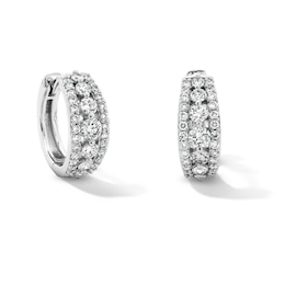 1 CT. T.W. Journey Lab-Grown Diamond Hoop Earrings in Sterling Silver (F/VS2)