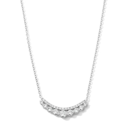 1 CT. T.W. Journey Lab-Grown Diamond Curved Bar Necklace in Sterling Silver (F/VS2)