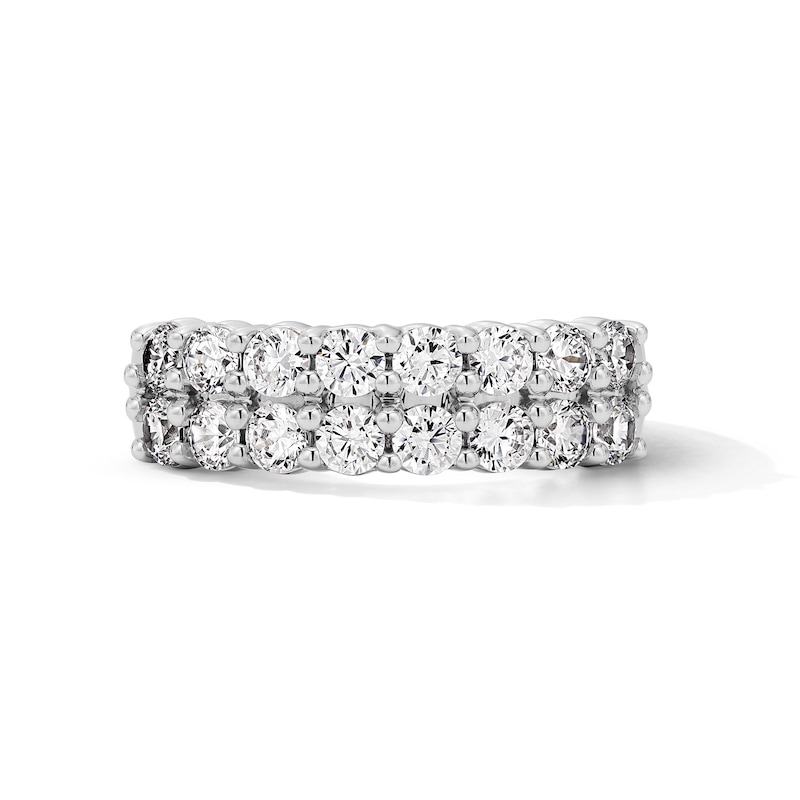 Main Image 1 of 1-1/2 CT. T.W. Certified Lab-Grown Diamond Two-Row Anniversary Band in 14K White Gold (F/VS2)