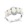 Thumbnail Image 1 of Oval Opal and 1/20 CT. T.W. Diamond Five-Stone Fashion Ring in Sterling Silver