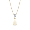 Thumbnail Image 1 of Pear-Shaped Opal and Diamond-Accent Drop Necklace in 14K Gold