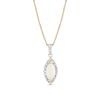 Thumbnail Image 1 of Marquise-Cut Opal and 1/5 CT. T.W. Diamond Frame Pendant in 14K Gold